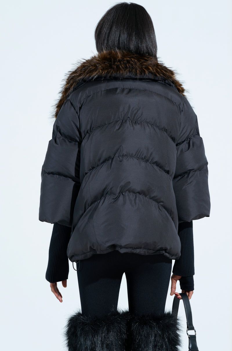 FIRESIDE FUR TRIM PUFFER