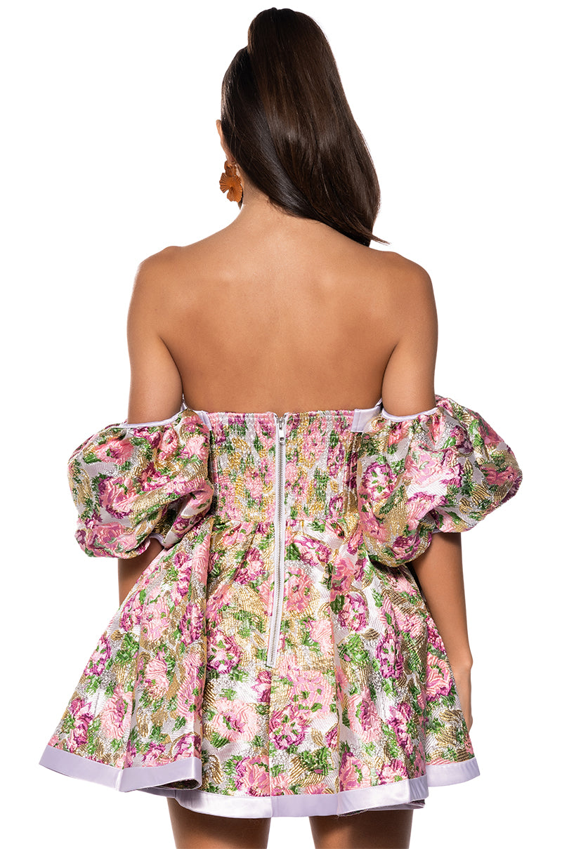 ANNABELLE BROCADE MINI DRESS