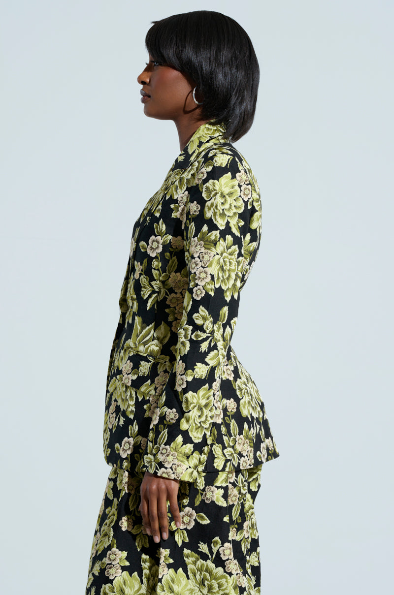 BUY MYSELF FLOWERS BROCADE BLAZER