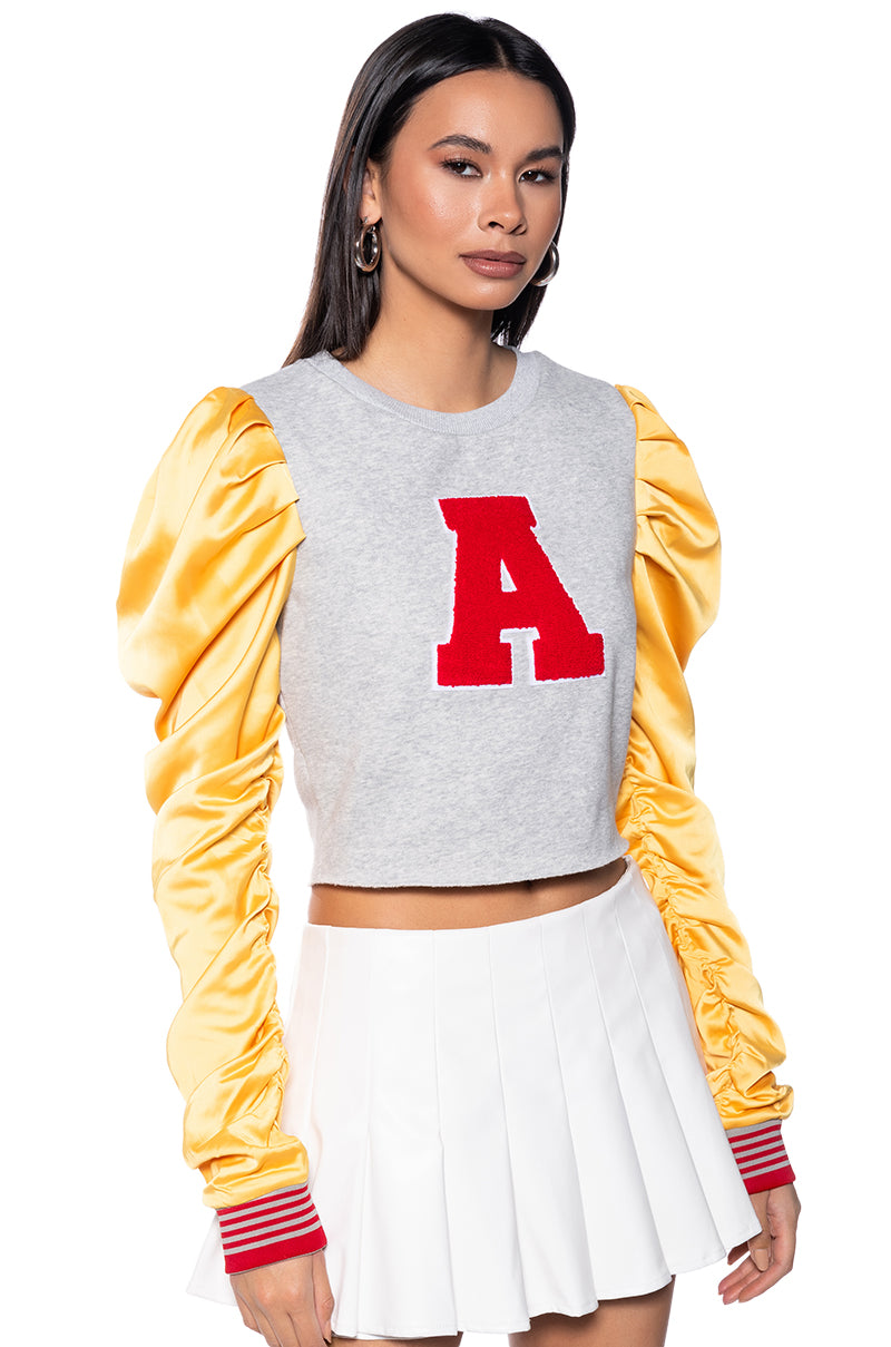 VALEDICTORIAN BADDIE PUFF SLEEVE SWEATSHIRT