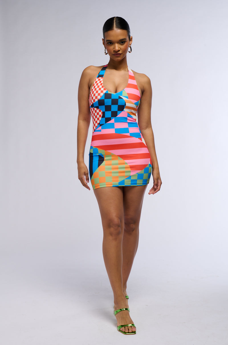 GROOVY BABY PRINTED MINI DRESS