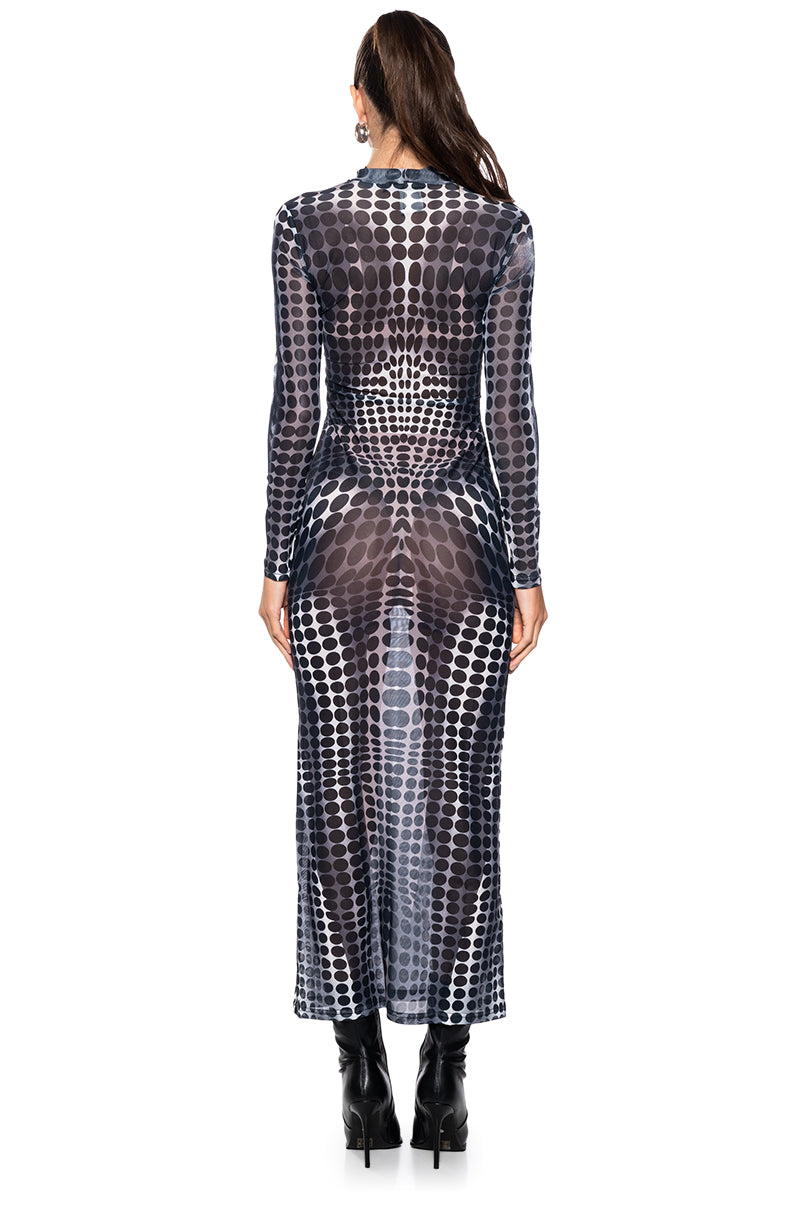 DOTTY MESH MAXI DRESS