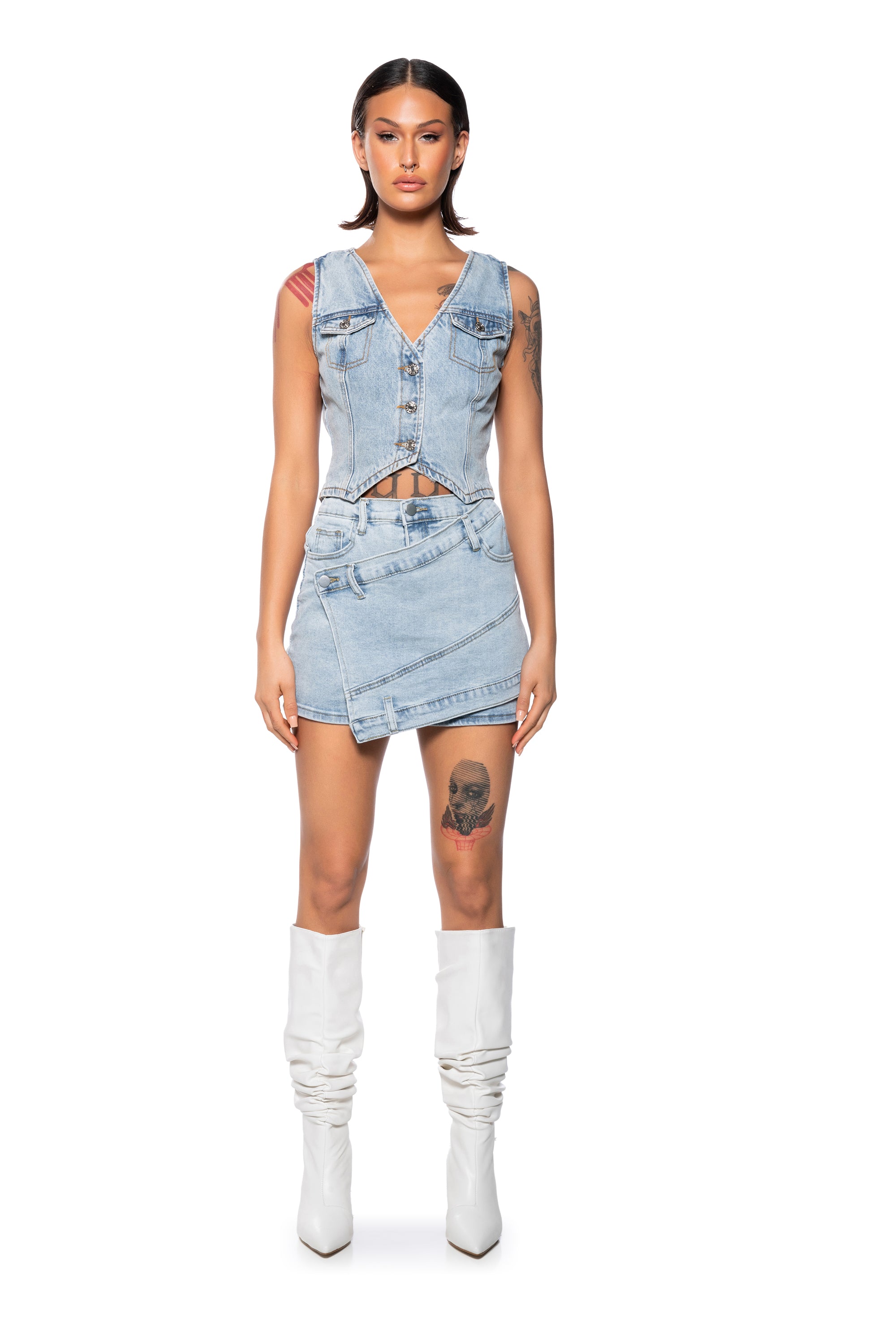 SABZ FITTED DENIM VEST