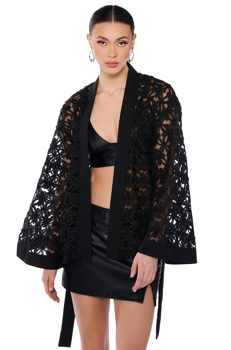 ENCHANTING BLACK LACED BLAZER