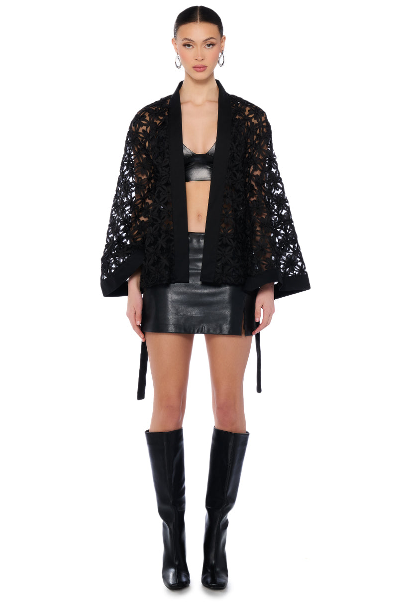 ENCHANTING BLACK LACED BLAZER