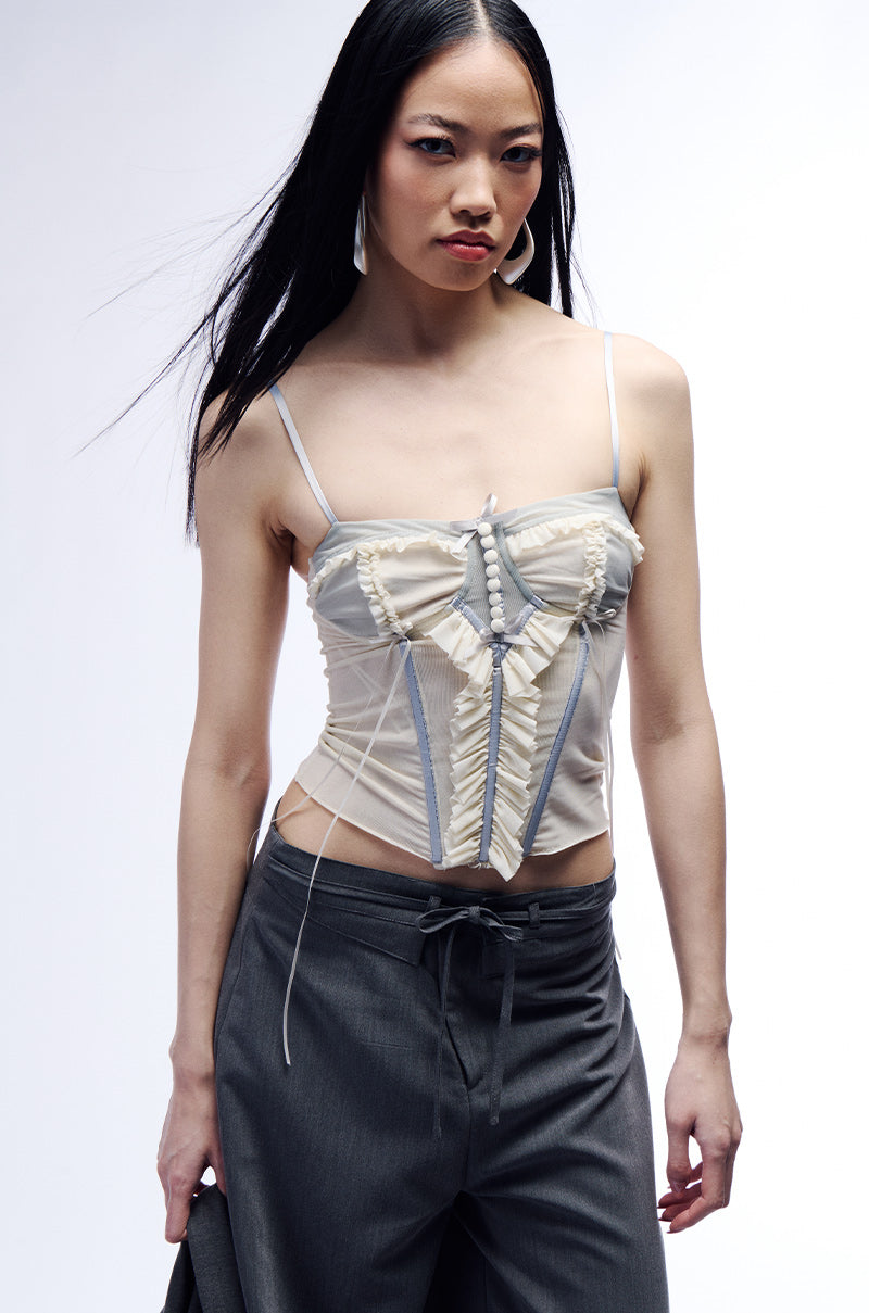 HOPELESS ROMANTIC PELATED MESH CORSET