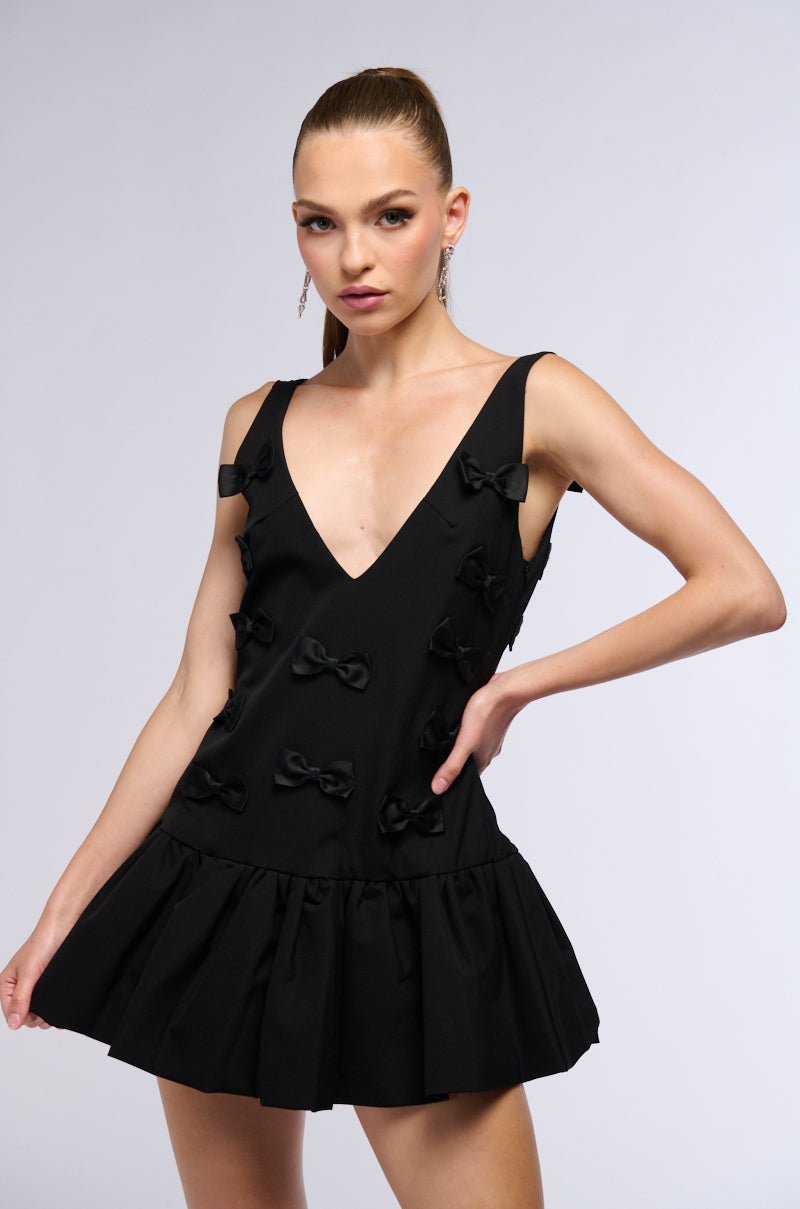 COQUETTE GIRL ALL OVER BOW MINI DRESS