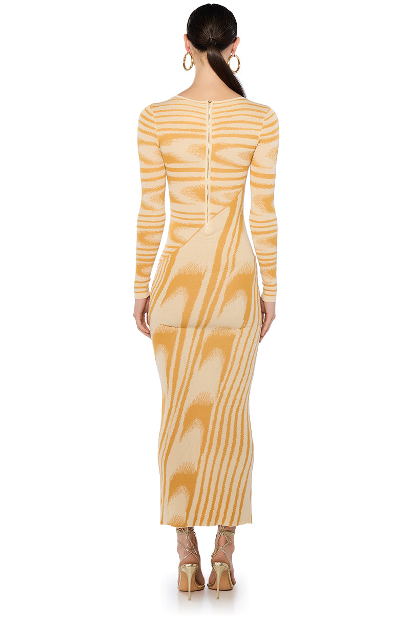 LAKELYN LIGHTWEIGHT KNIT MAXI DRESS IN MUSTARD