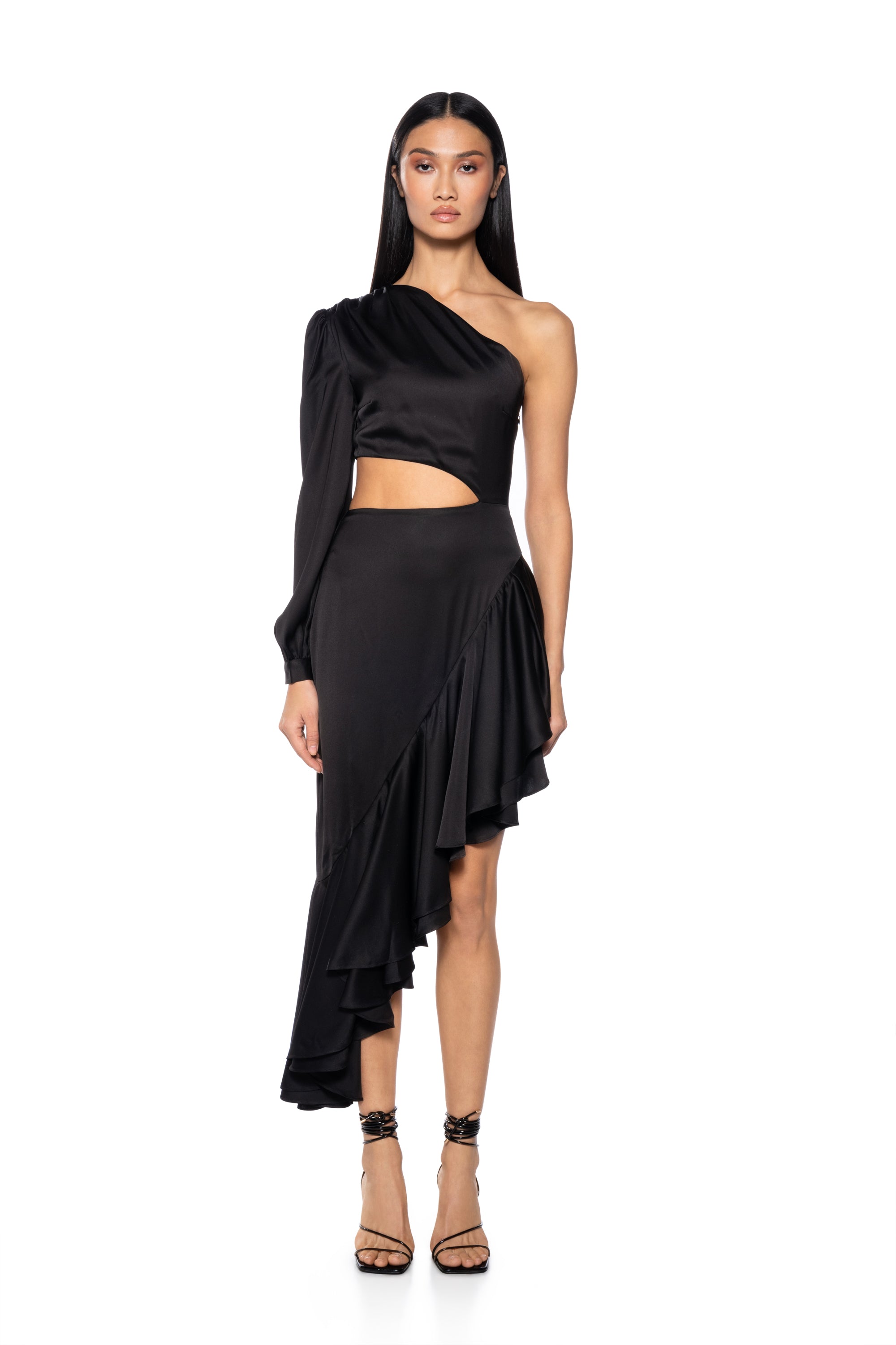 CHA CHA HIGH LOW CUTOUT MAXI DRESS IN BLACK