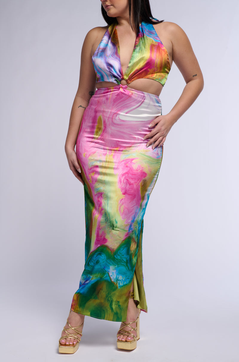 FREE SPIRIT SATIN MAXI DRESS