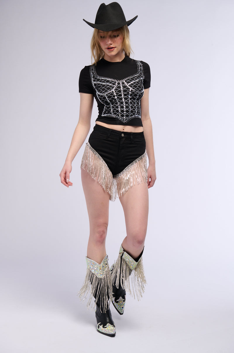 ILLUSION CORSET GRAPHIC TEE