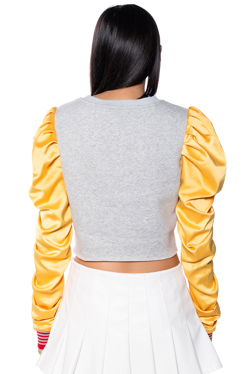 VALEDICTORIAN BADDIE PUFF SLEEVE SWEATSHIRT