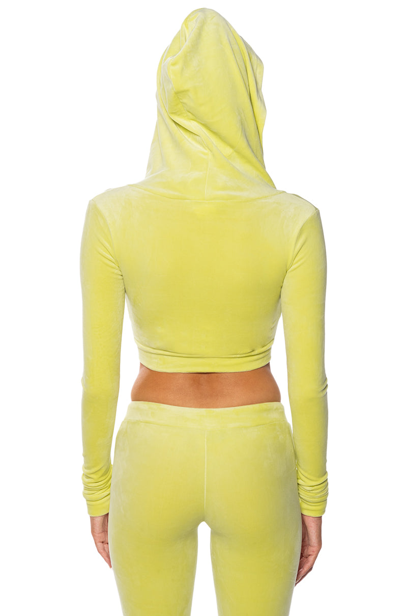 TYPICAL ATTITUDE ZIP UP HOODIE IN LIME