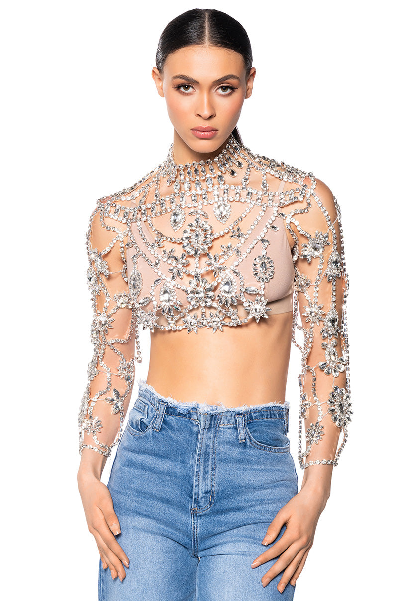 AKIRA BIRTHDAY EMBELLISHED RHINESTONE TOP