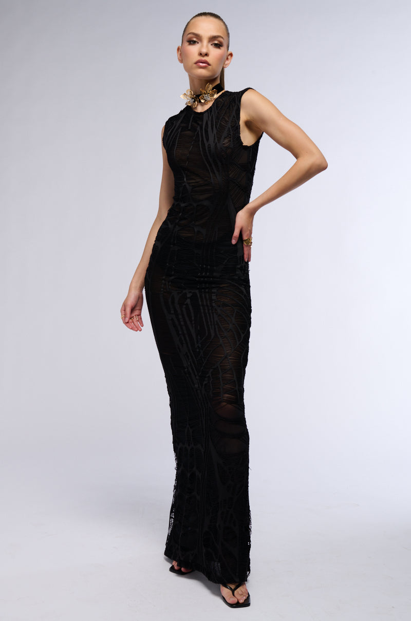 ALL FALLS DOWN MAXI DRESS IN BLACK