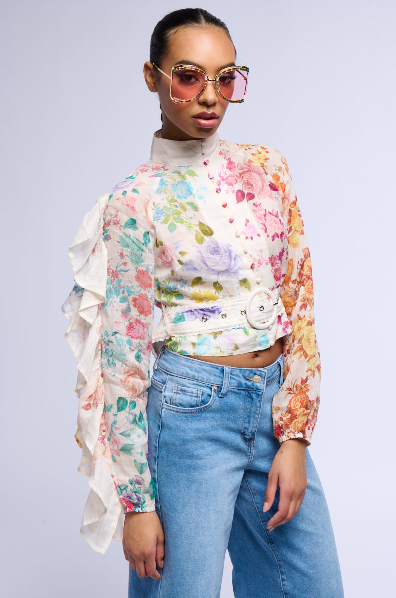 ROSE PRINTED LINEN BLOUSE