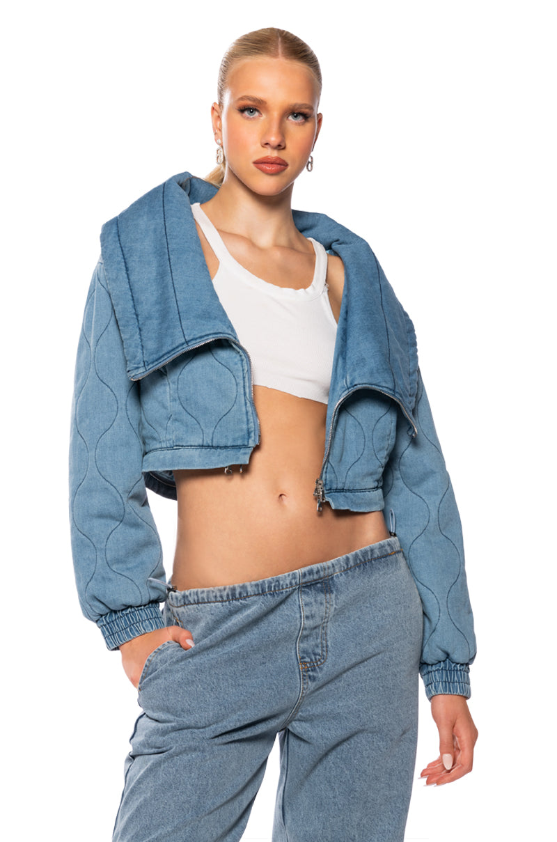 SHE'S A QT CONVERTIBLE DENIM JACKET