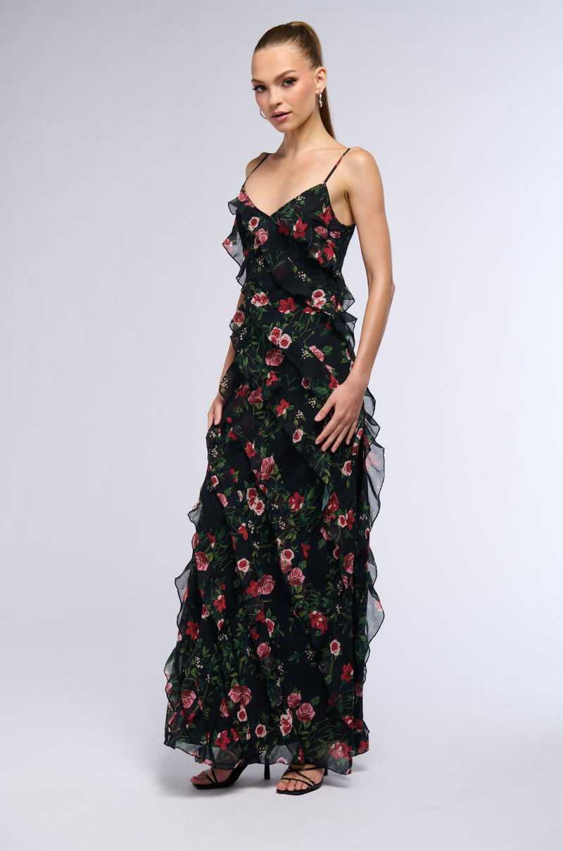 ALWAYS THE BRIDESMAID PRINTED MAXI DRESS