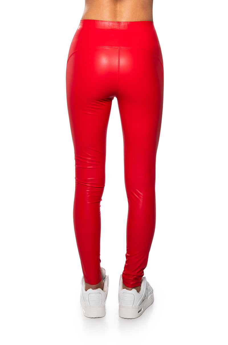 RIO HIGH RISE LEGGING WITH 4 WAY STRETCH IN RED