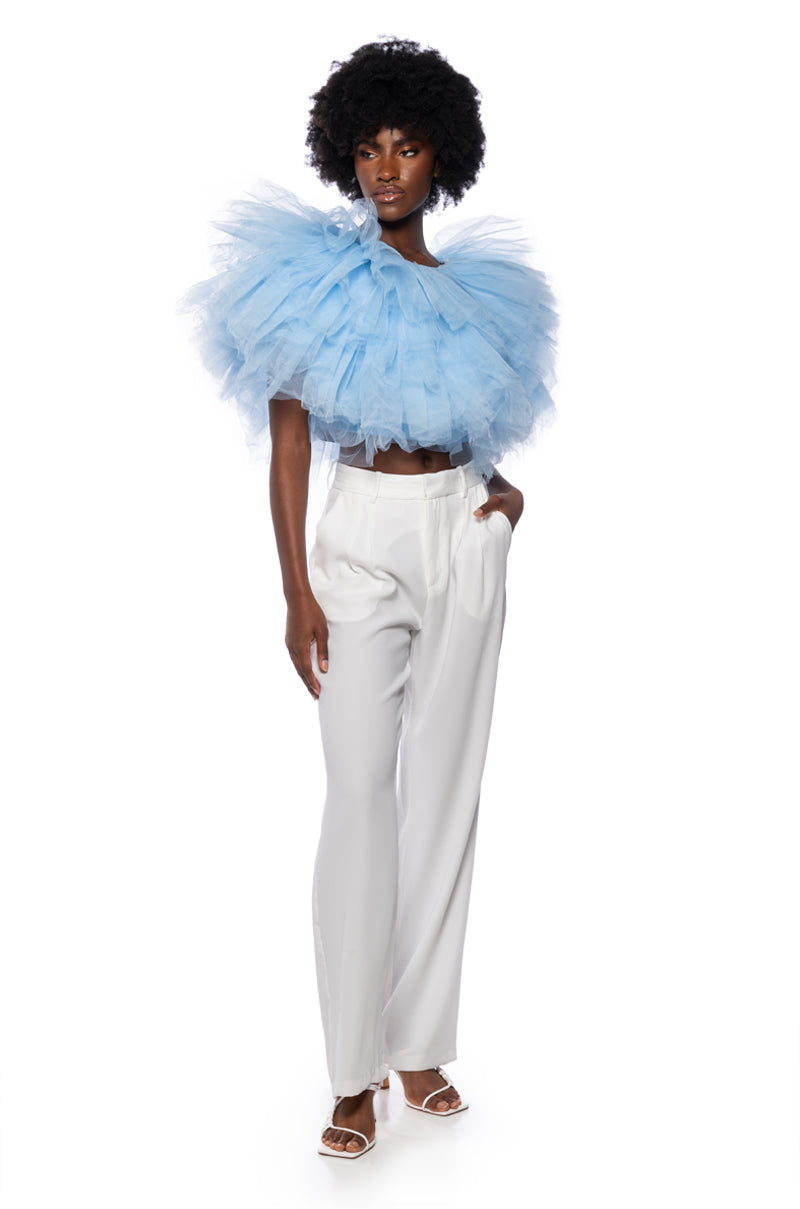 TURNING HEADS TEXTURED TULLE TOP