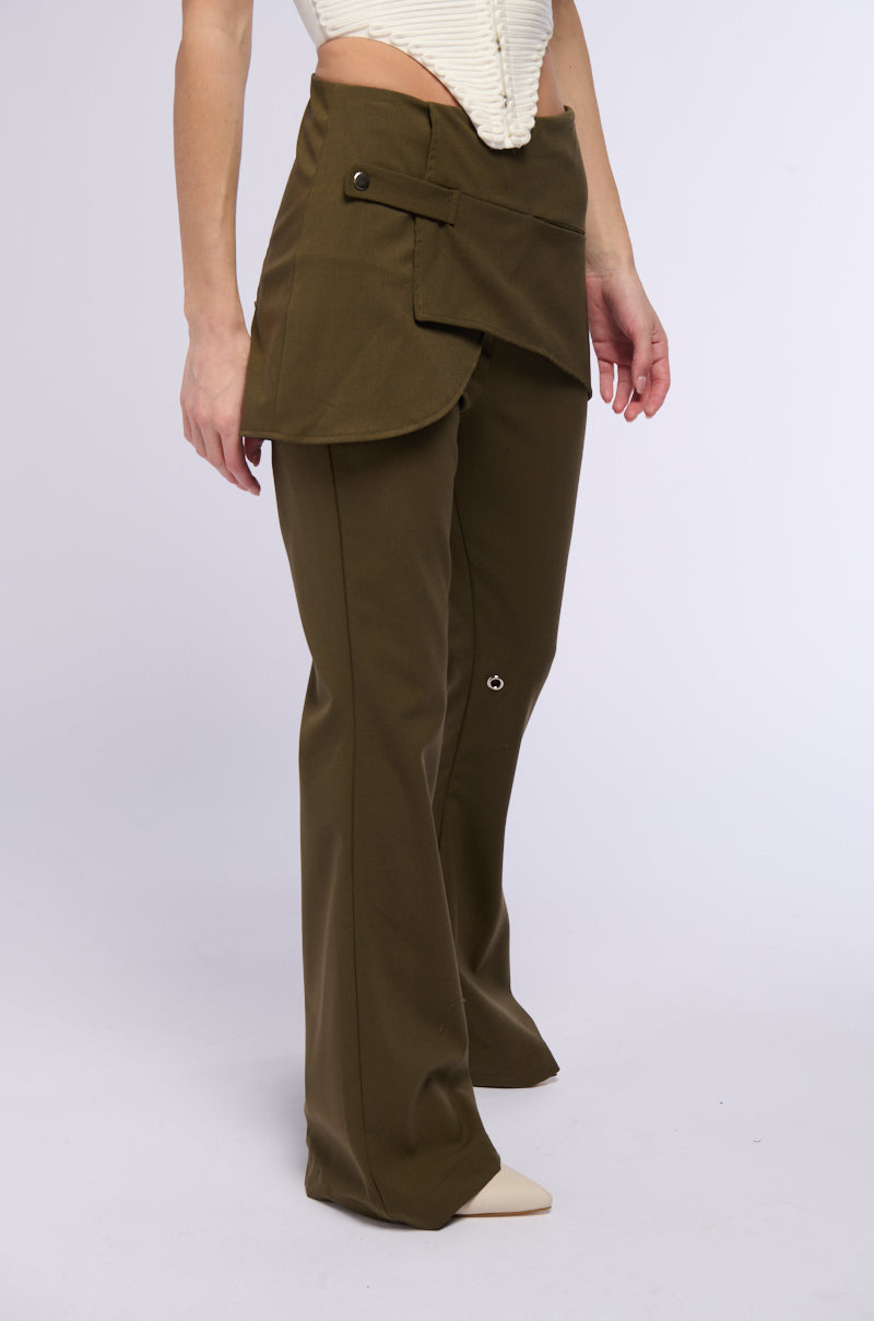 FEELING BRAND NEW WOVEN SKIRT FLARE LEG PANT