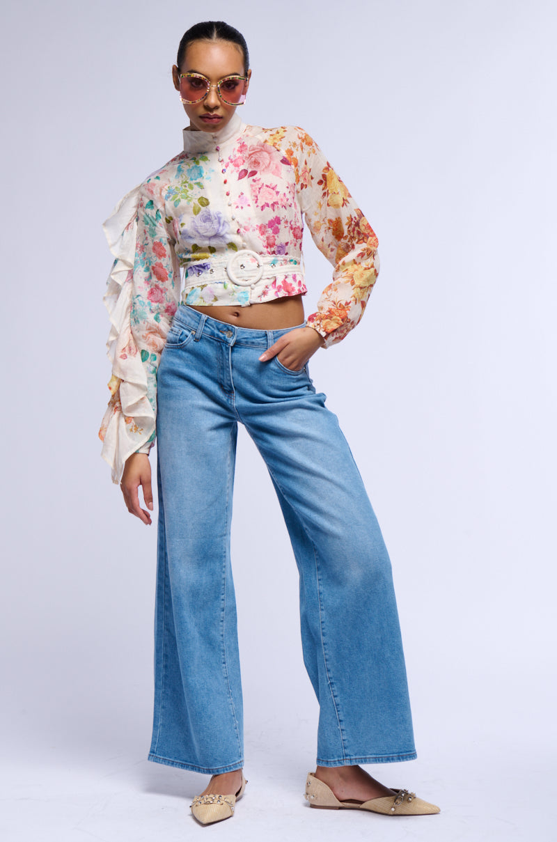 ROSE PRINTED LINEN BLOUSE