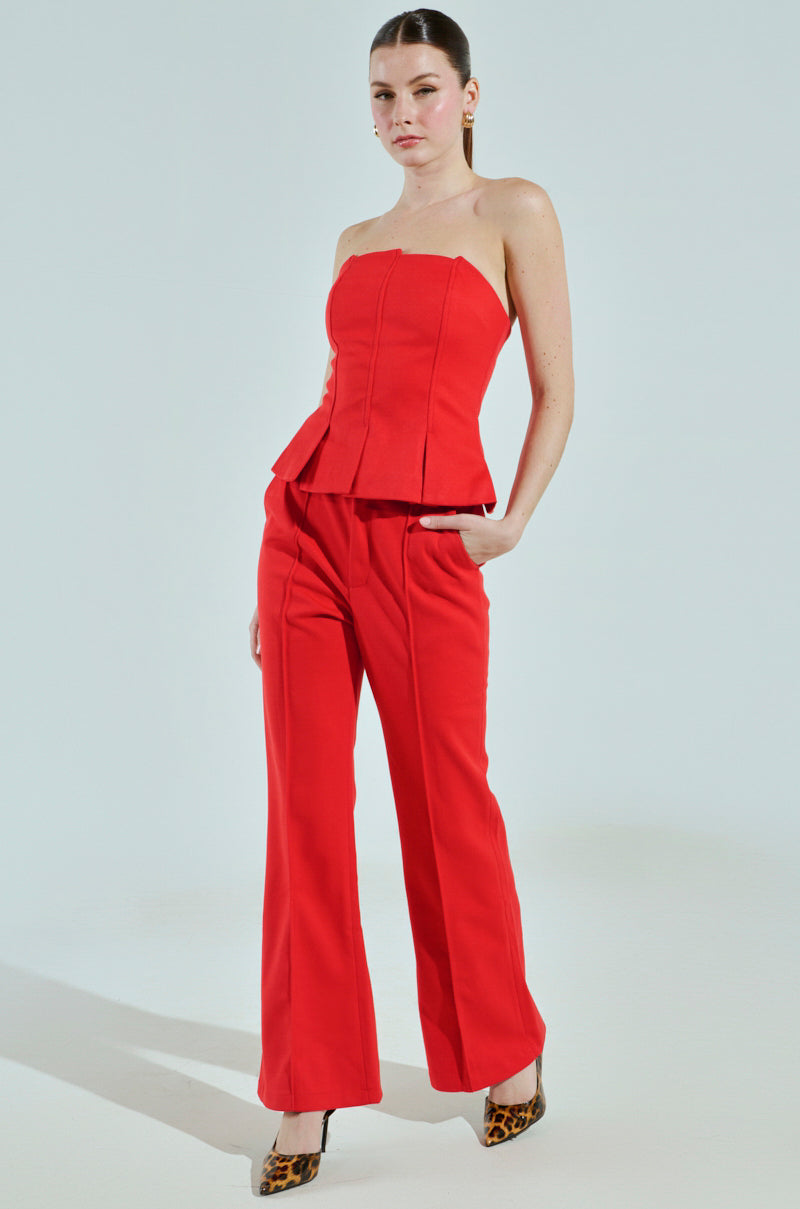 BUSINESS CASUAL TROUSER IN RED