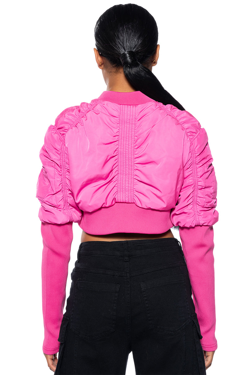 BABBS SKINNY ARM BOMBER JACKET