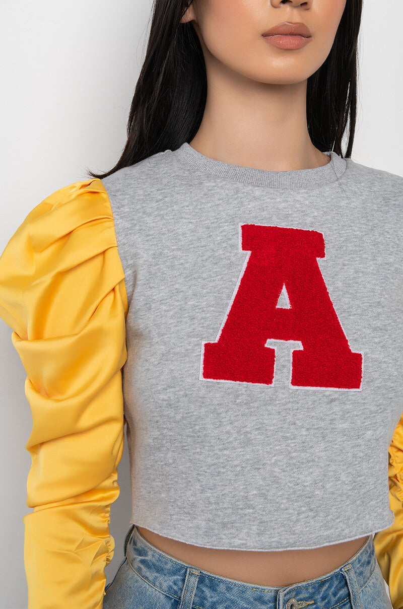 VALEDICTORIAN BADDIE PUFF SLEEVE SWEATSHIRT