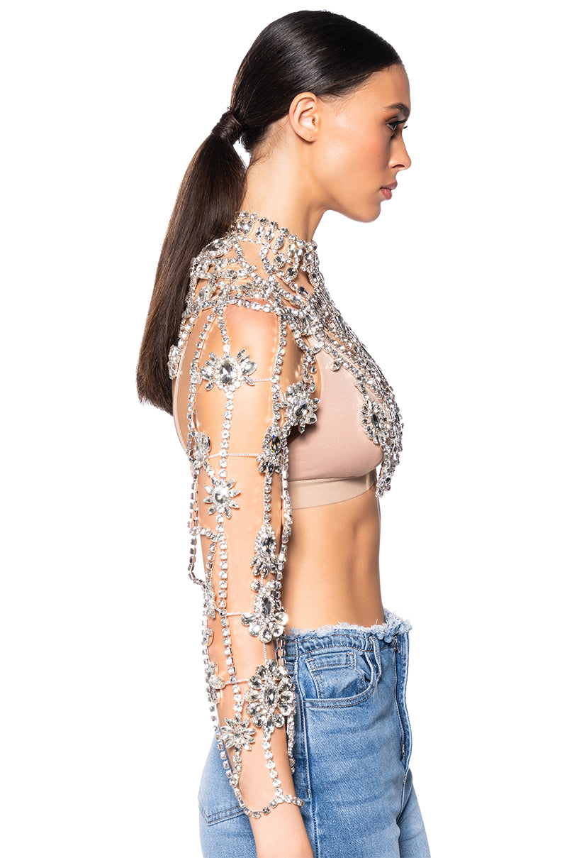 AKIRA BIRTHDAY EMBELLISHED RHINESTONE TOP