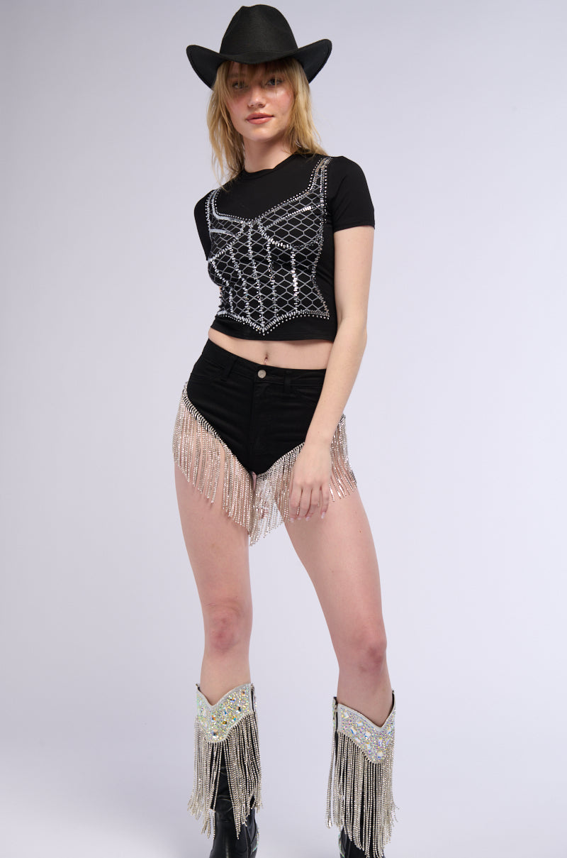 ILLUSION CORSET GRAPHIC TEE