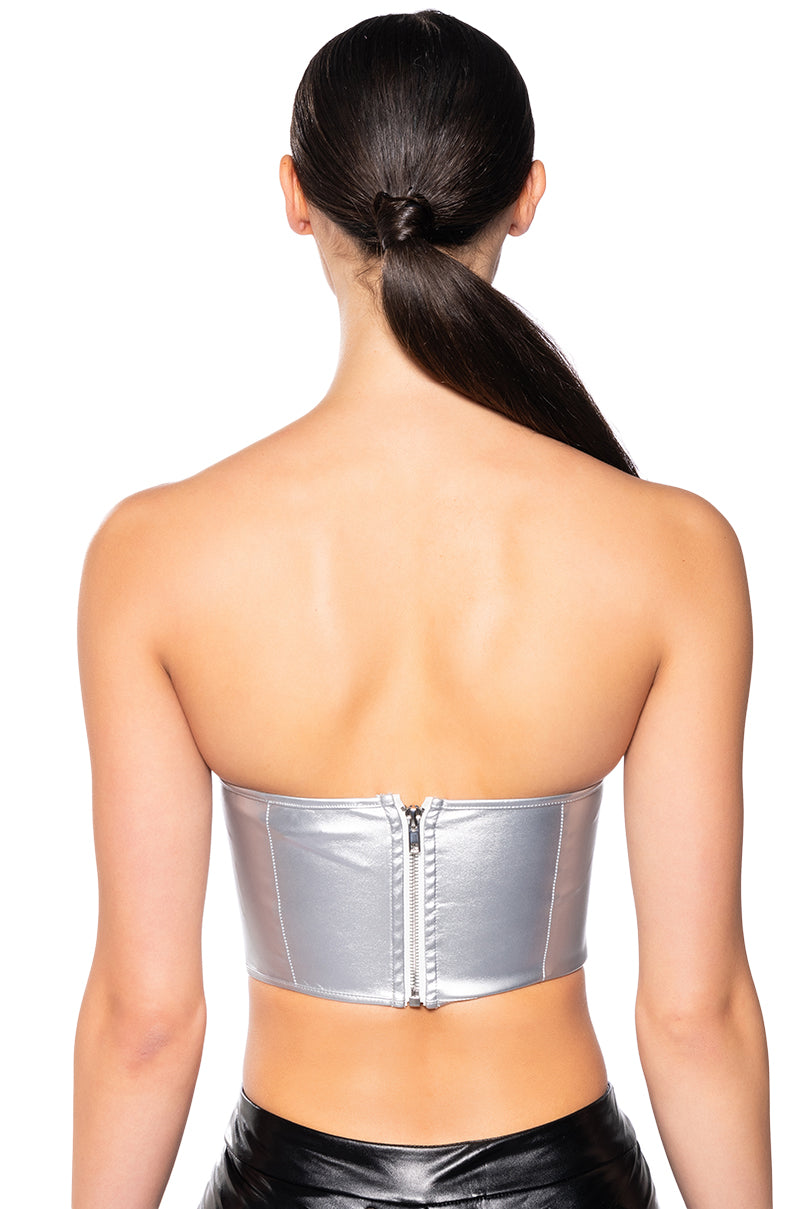 ADRIANNA METALLIC CORSET TOP