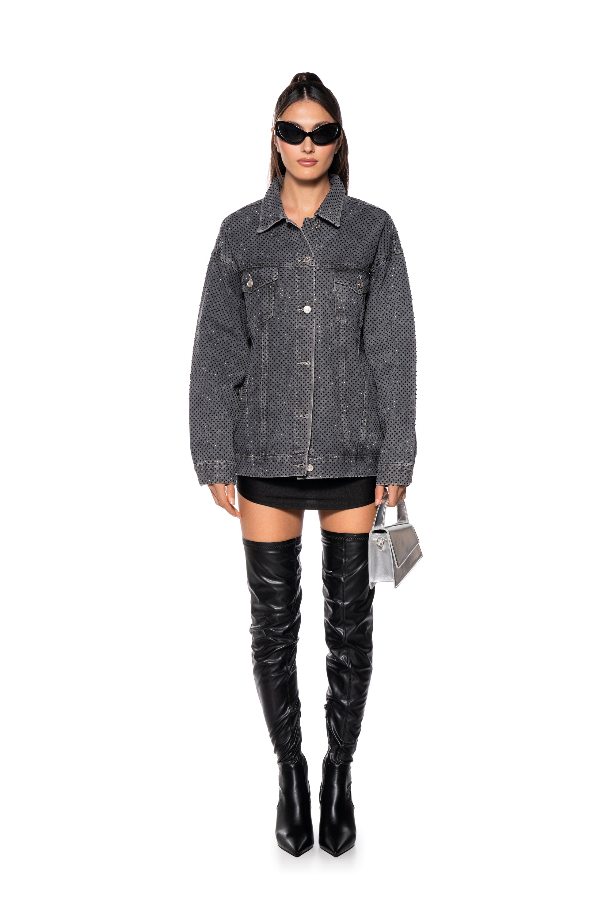 MOONLIGHT SERENADE RHINESTONE DENIM JACKET