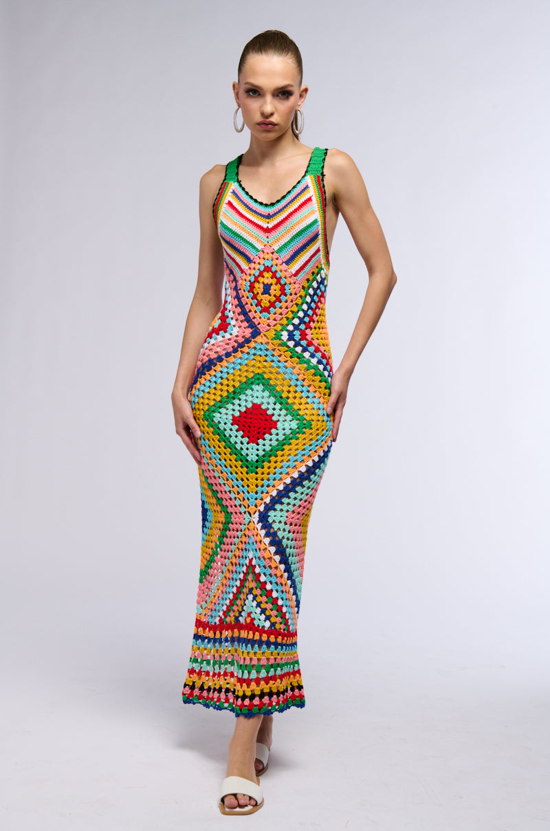 ON VACAY CROCHET MAXI DRESS