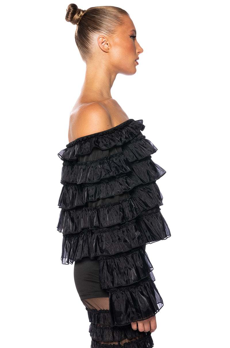 SAMIRA OFF THE SHOULDER RUFFLE BLOUSE