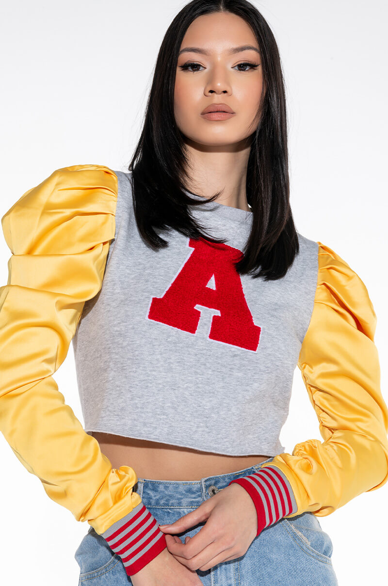 VALEDICTORIAN BADDIE PUFF SLEEVE SWEATSHIRT