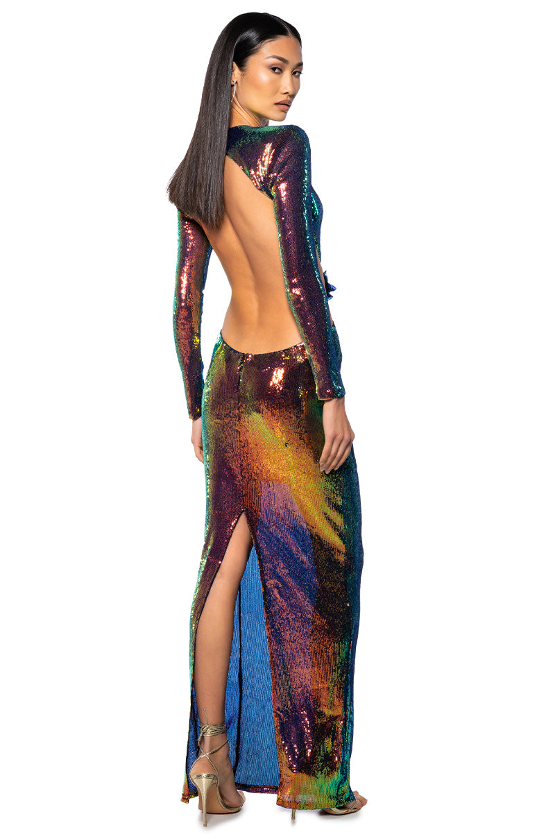 SCARLETT CUT OUT SEQUIN GOWN