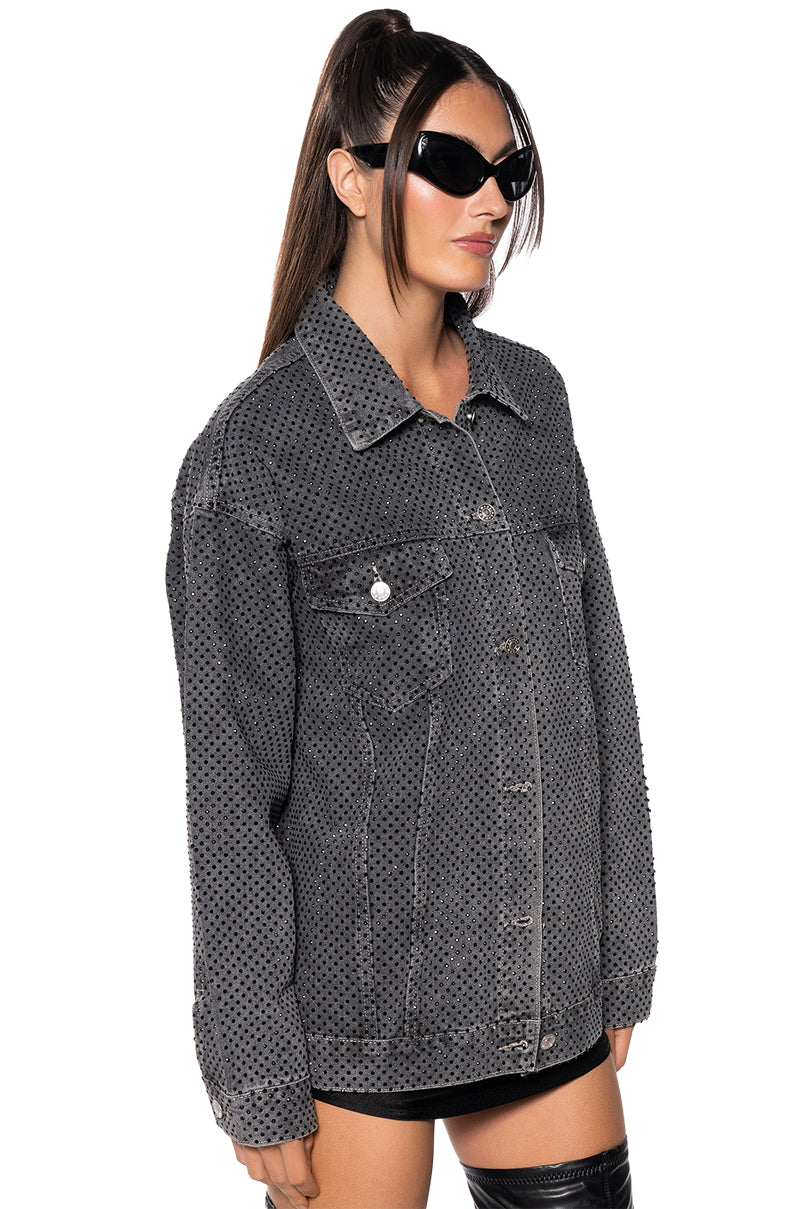 MOONLIGHT SERENADE RHINESTONE DENIM JACKET