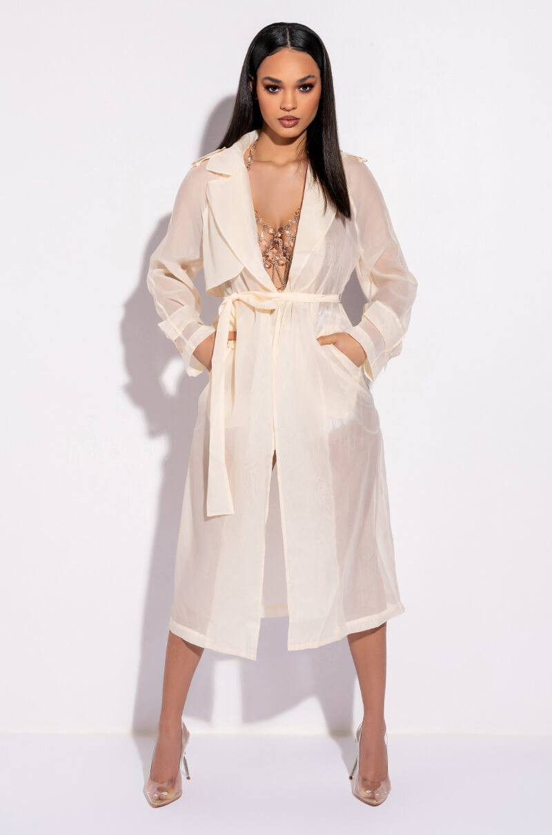 CHIFFON CHATEAU MESH TRENCH