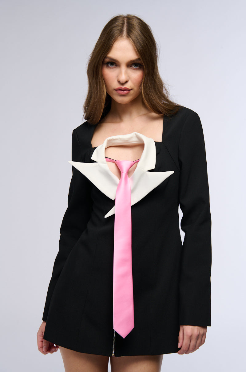 A LITTLE BIT OF BUSINESS MINI TIE DRESS