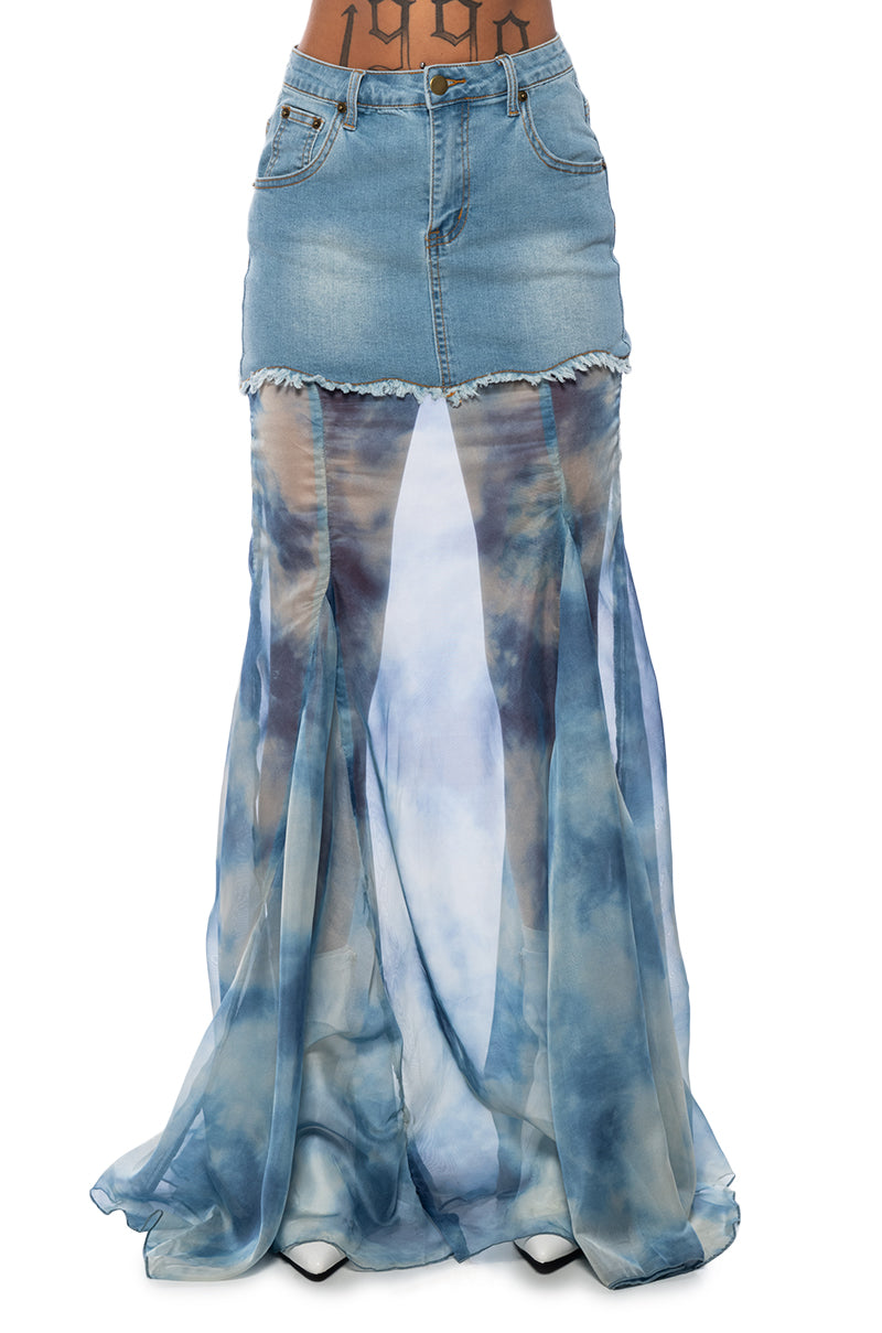 HEAD IN THE CLOUDS MAXI SKIRT