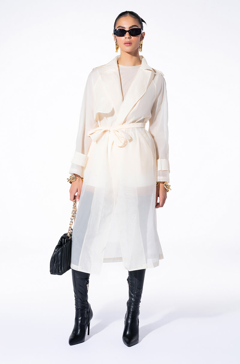 CHIFFON CHATEAU MESH TRENCH