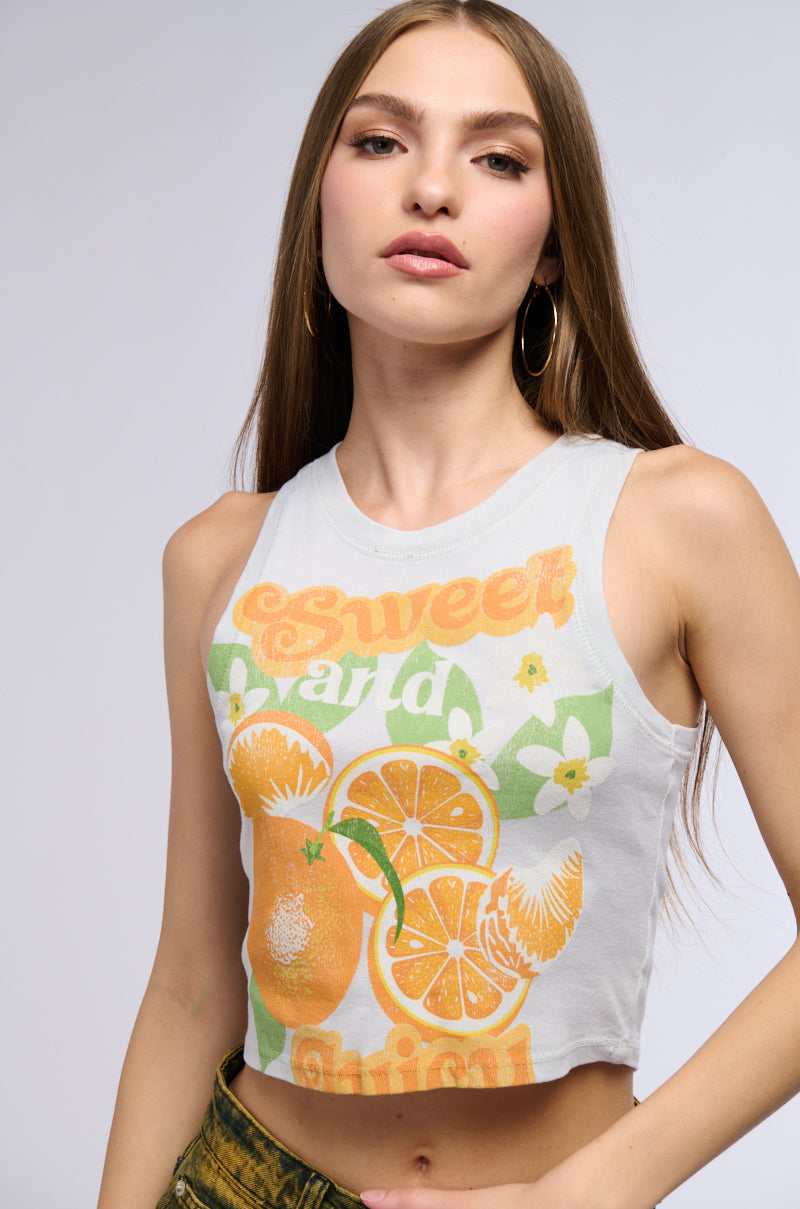 SWEET AND JUICY GRAPHIC TANK TOP