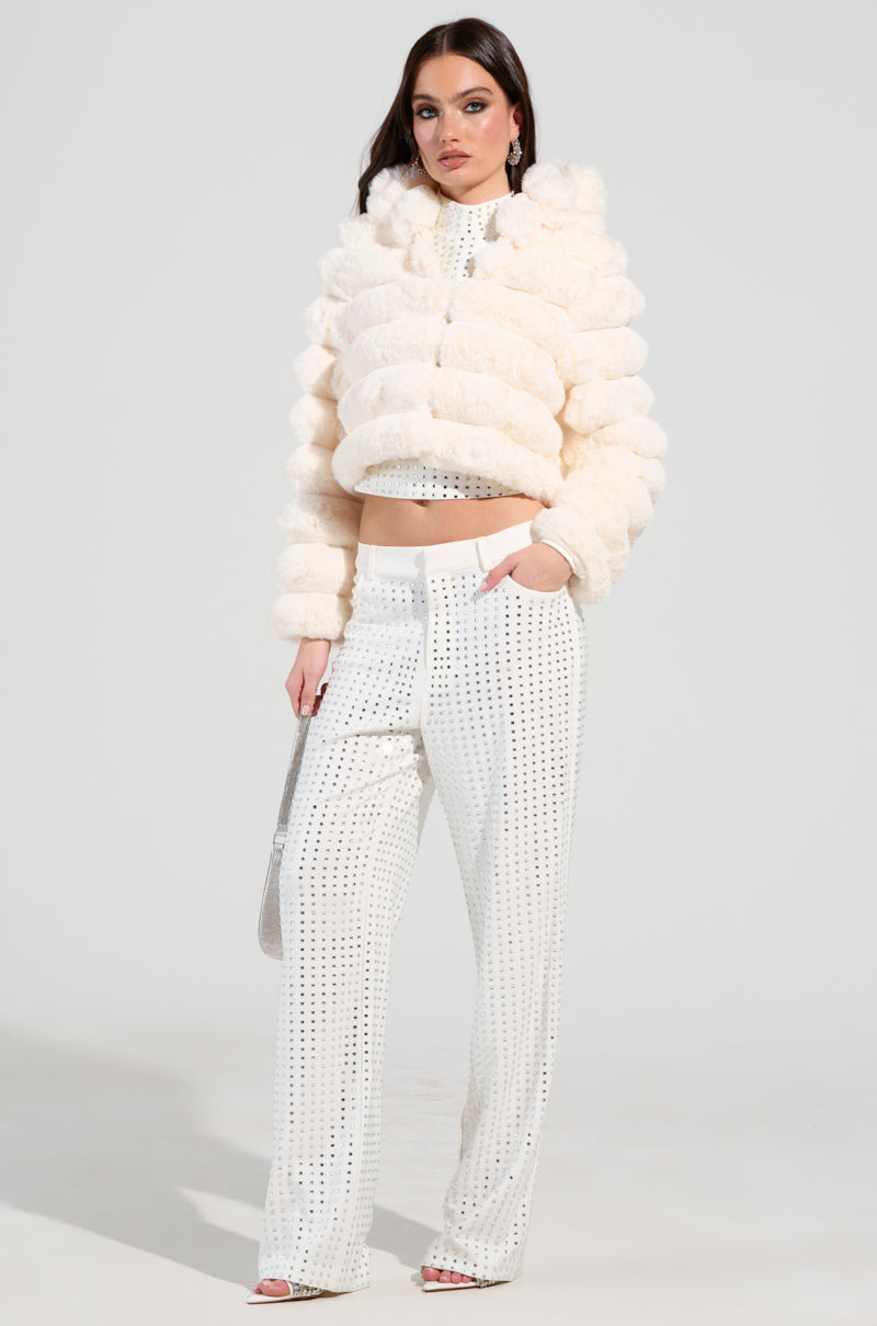 BUNNY CROPPED FAUX FUR COAT