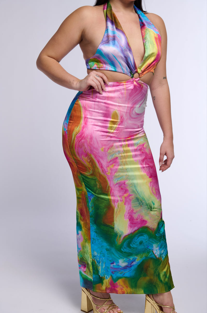 FREE SPIRIT SATIN MAXI DRESS