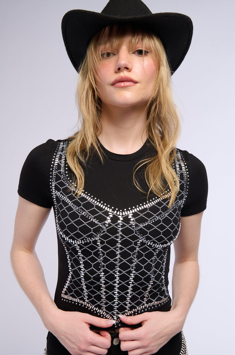 ILLUSION CORSET GRAPHIC TEE