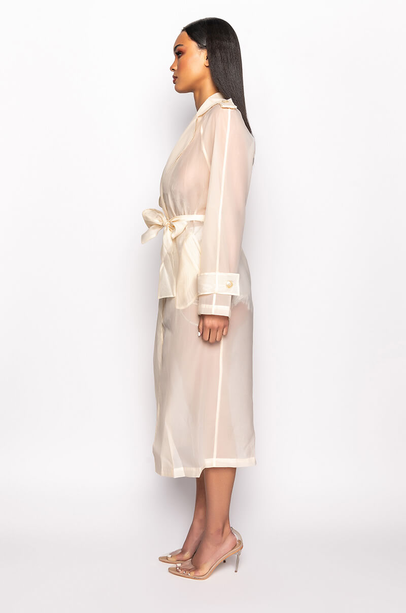 CHIFFON CHATEAU MESH TRENCH