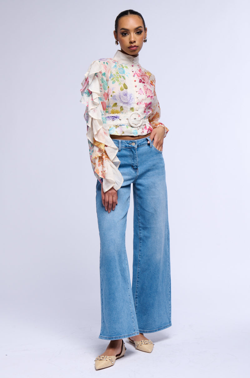 ROSE PRINTED LINEN BLOUSE