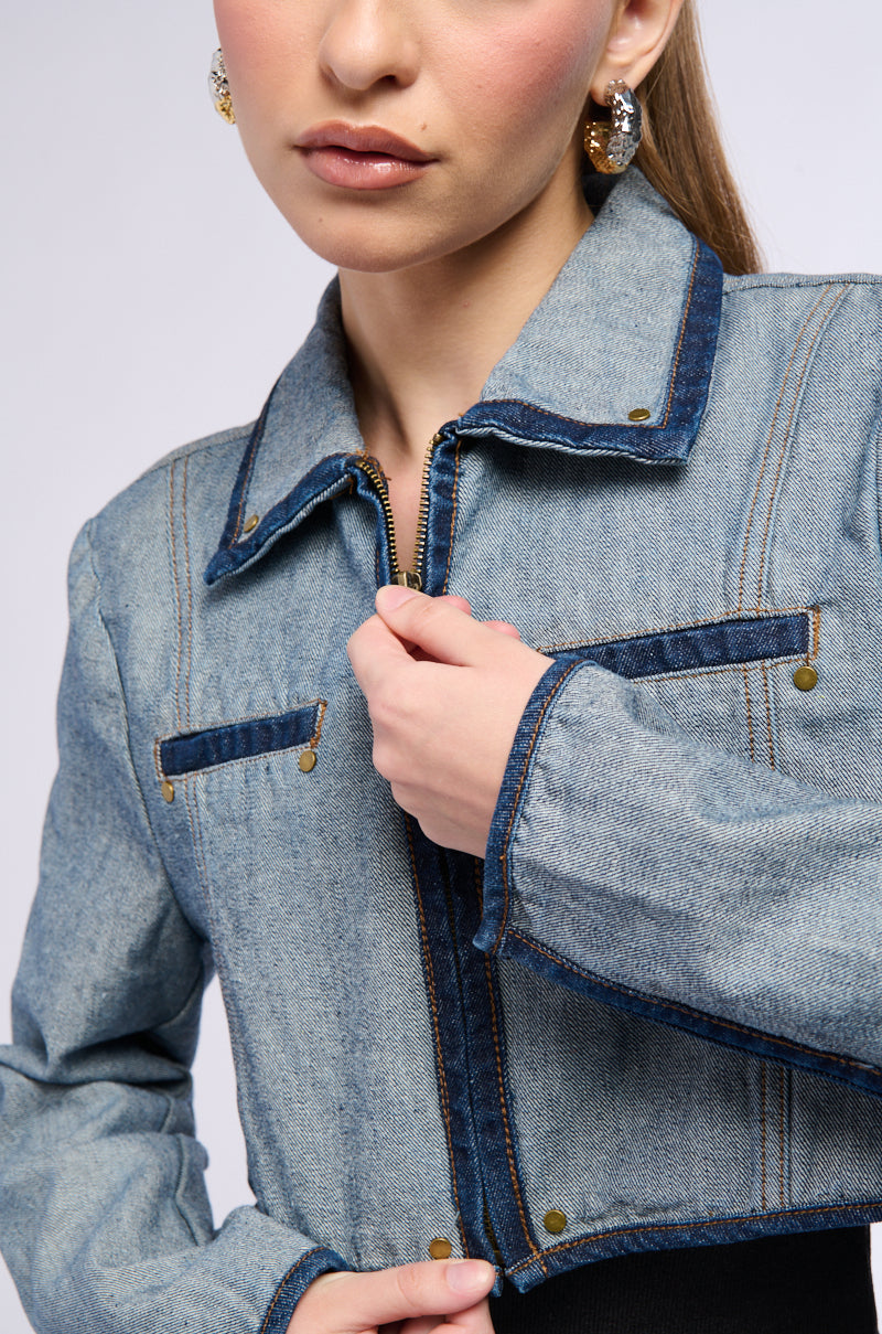 INSIDE OUT DENIM CROP JACKET