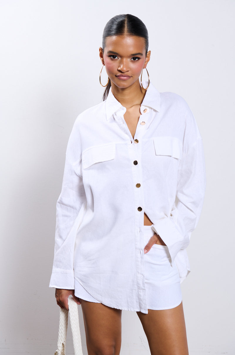 CHIC SUMMER LOOK LONG SLEEVE BUTTON DOWN